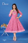 Vastram By Deecee Roman Printed Flared Anarkali Kurtis Suppliers In India